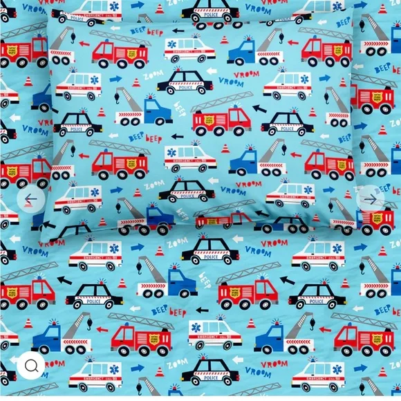 Little Sleepies To The Rescue kid Twin Sheet Set First Responders.  NWT UNOPENED - Picture 2 of 2
